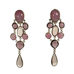 Maison Gripoix Pastel Pate de Verre Artisanal Earrings