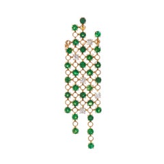 Dots and Rings, 18 Karat Yellow Gold, Tsavorites, Diamonds Pendant