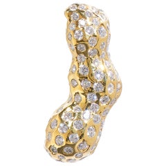 Peanut, 18 Karat Yellow Gold, Diamonds Pendant