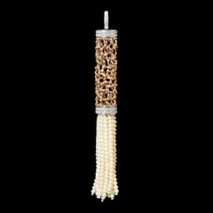 Wheel of Life, 18 Karat Yellow and White Gold, Diamonds Pendant