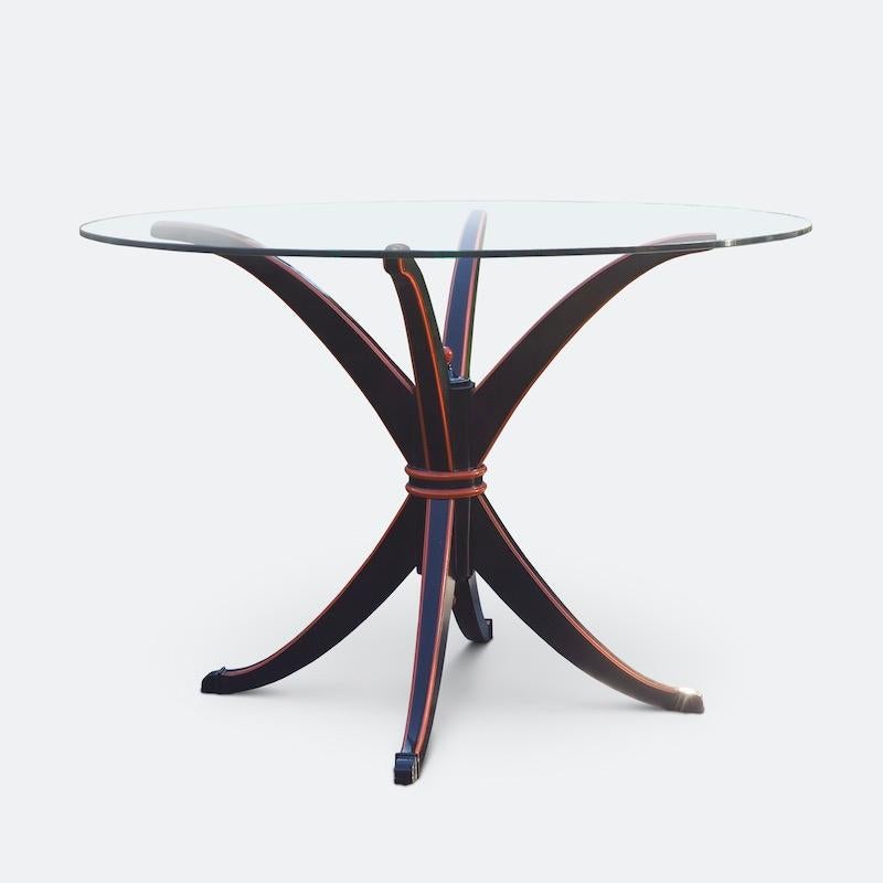 Maison Hirsch, Black and Orange Lacquered Table, circa 1960 In Good Condition In London, GB