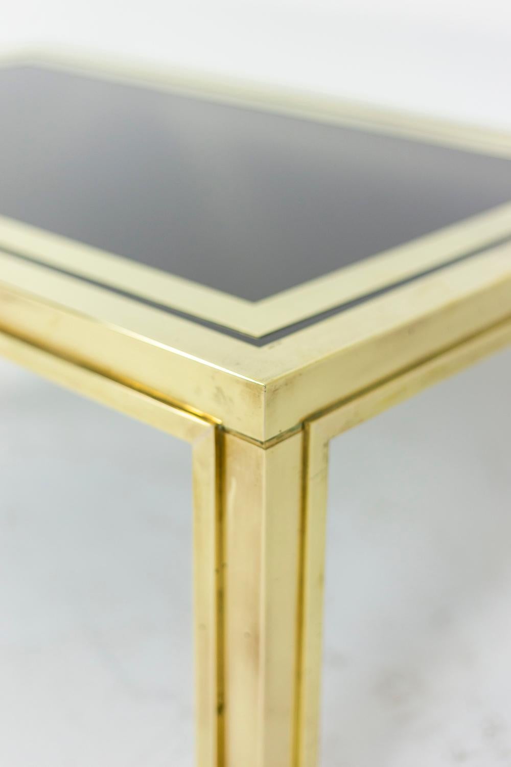 Late 20th Century Maison Iiwans, Pair of End Tables in Gilt Brass, 1970’s For Sale