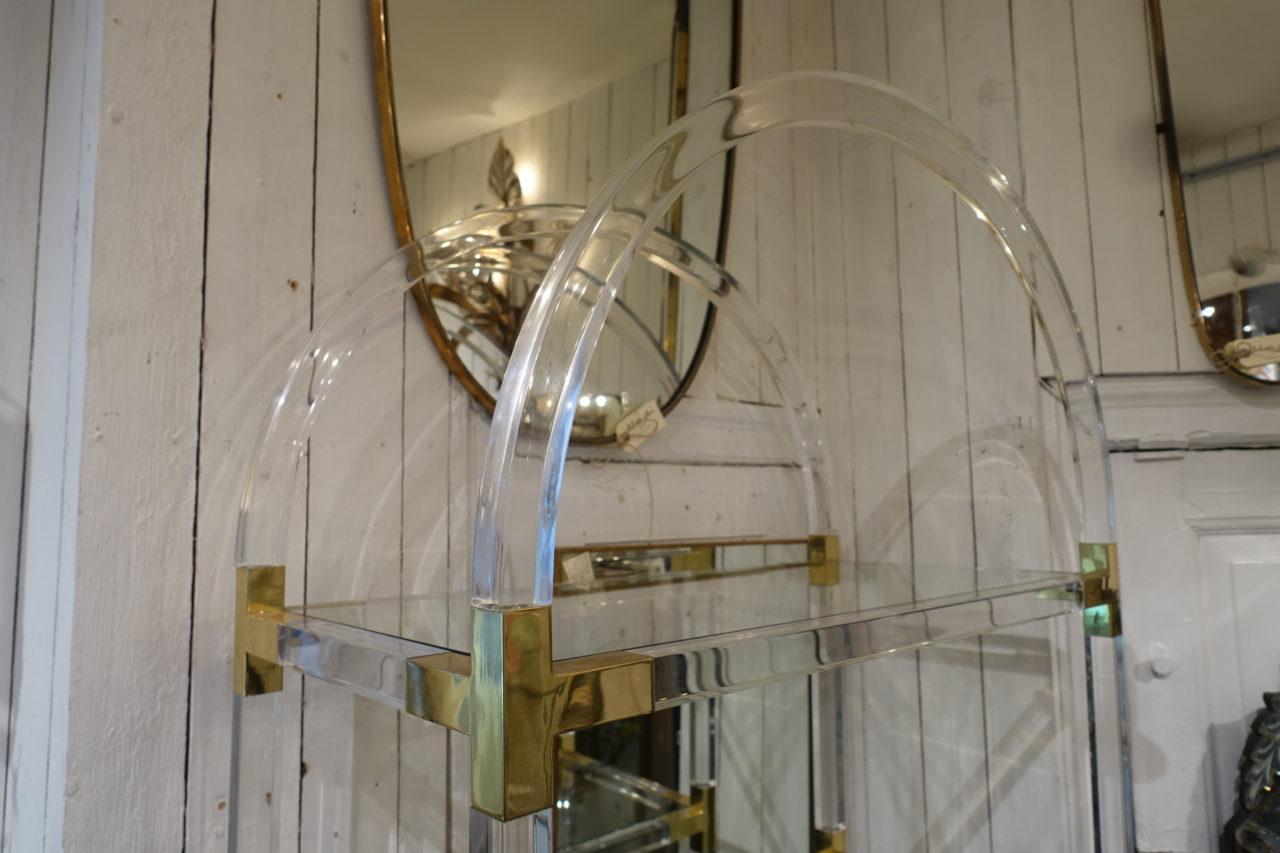 Brass Maison Jansen 1970s Stylish Shelving Unit