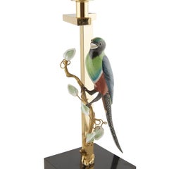 Maison Jansen: Exotic Pair of Bird Table Lamps