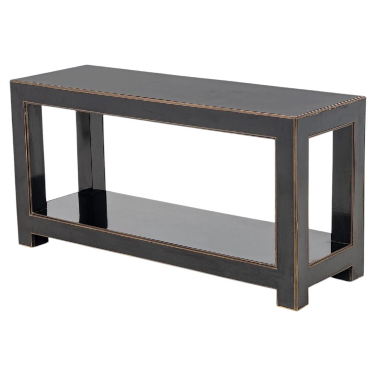Maison Jansen Attr. Black Lacquered Console Table