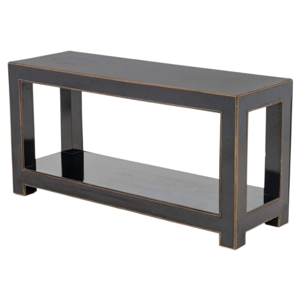 Maison Jansen Attr. Black Lacquered Console Table