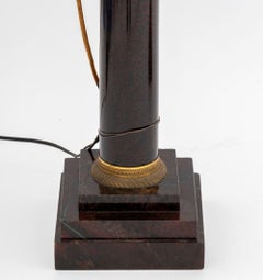 Maison Jansen Attr. Empire Style Marble Lamps, Pr.