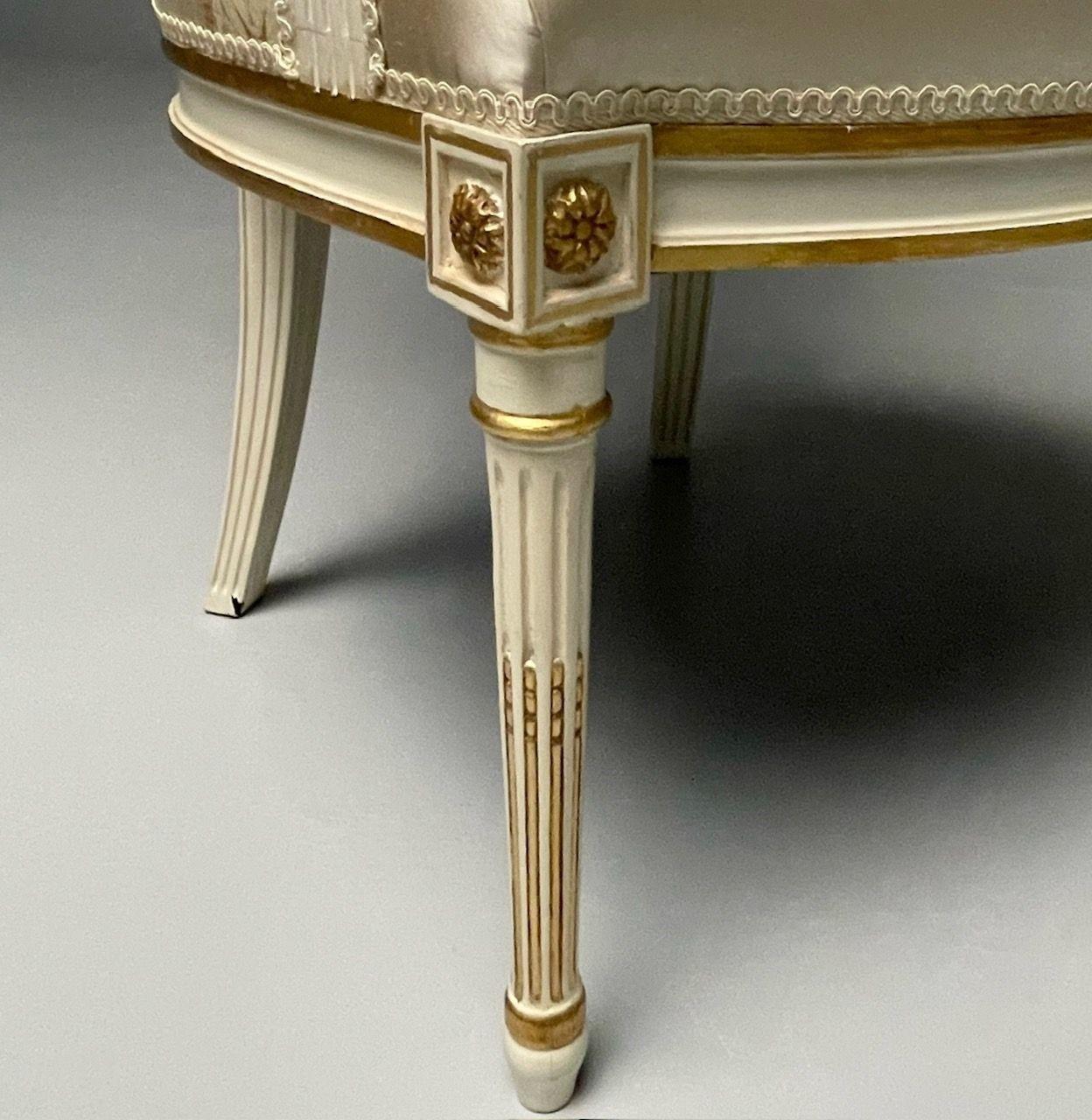 Maison Jansen Attr., Louis XVI Style, Hollywood Regency, Fauteuils, Scalamandre For Sale 6
