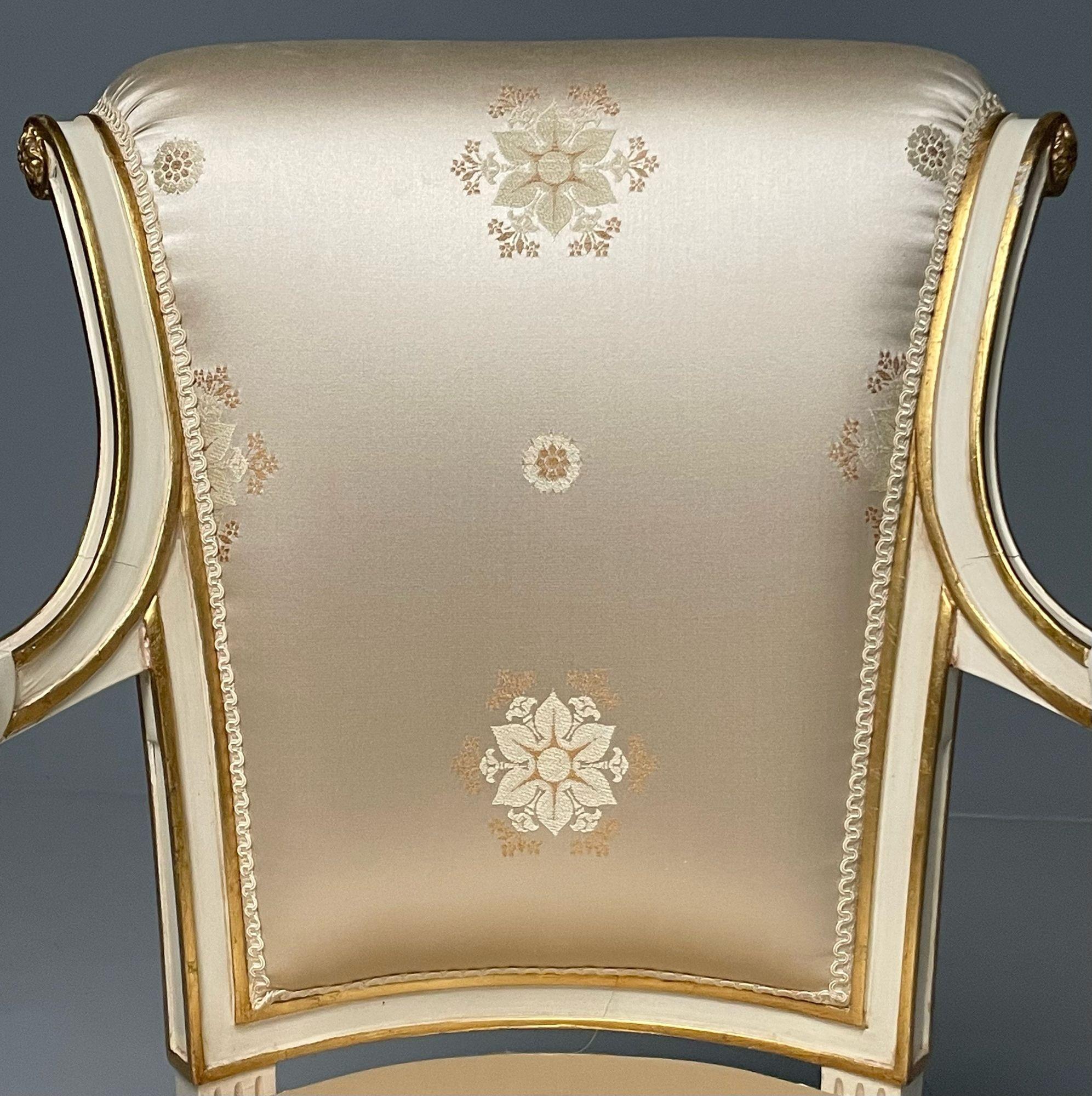 Maison Jansen Attr., Louis XVI Style, Hollywood Regency, Fauteuils, Scalamandre For Sale 3