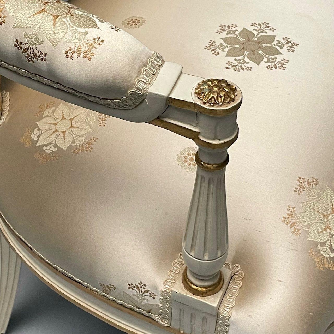 Maison Jansen Attr., Louis XVI Style, Hollywood Regency, Fauteuils, Scalamandre For Sale 4