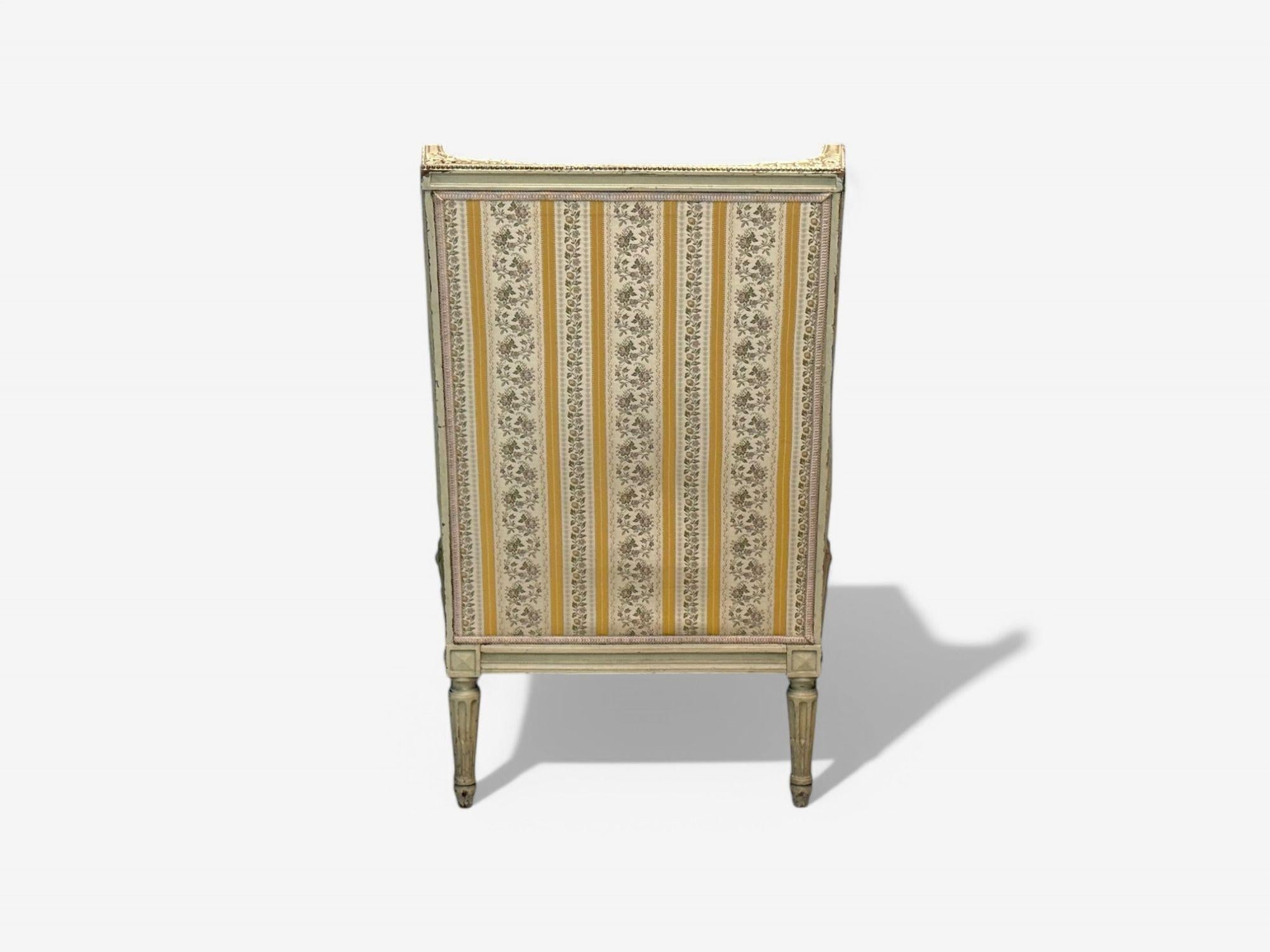 Maison Jansen attr, Louis XVI Style, Painted Wood, Lounge Chairs, France, 1920s For Sale 5