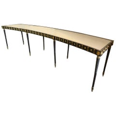 Maison Jansen Attr., Mid-Century, Große geschwungene Konsole, Stahl, Bronze, 1950er Jahre