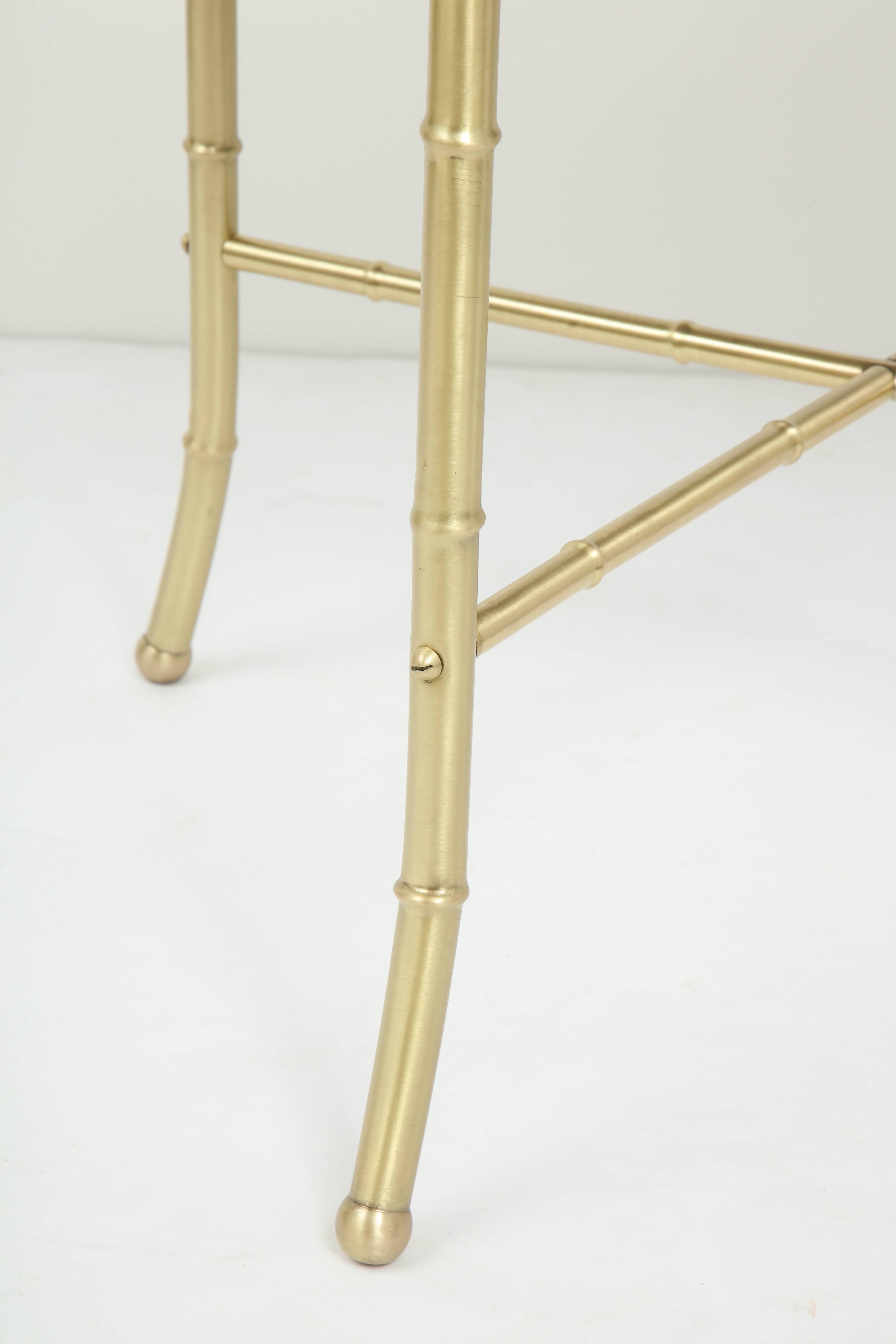 French Maison Jansen Attributed Brass Side Tables