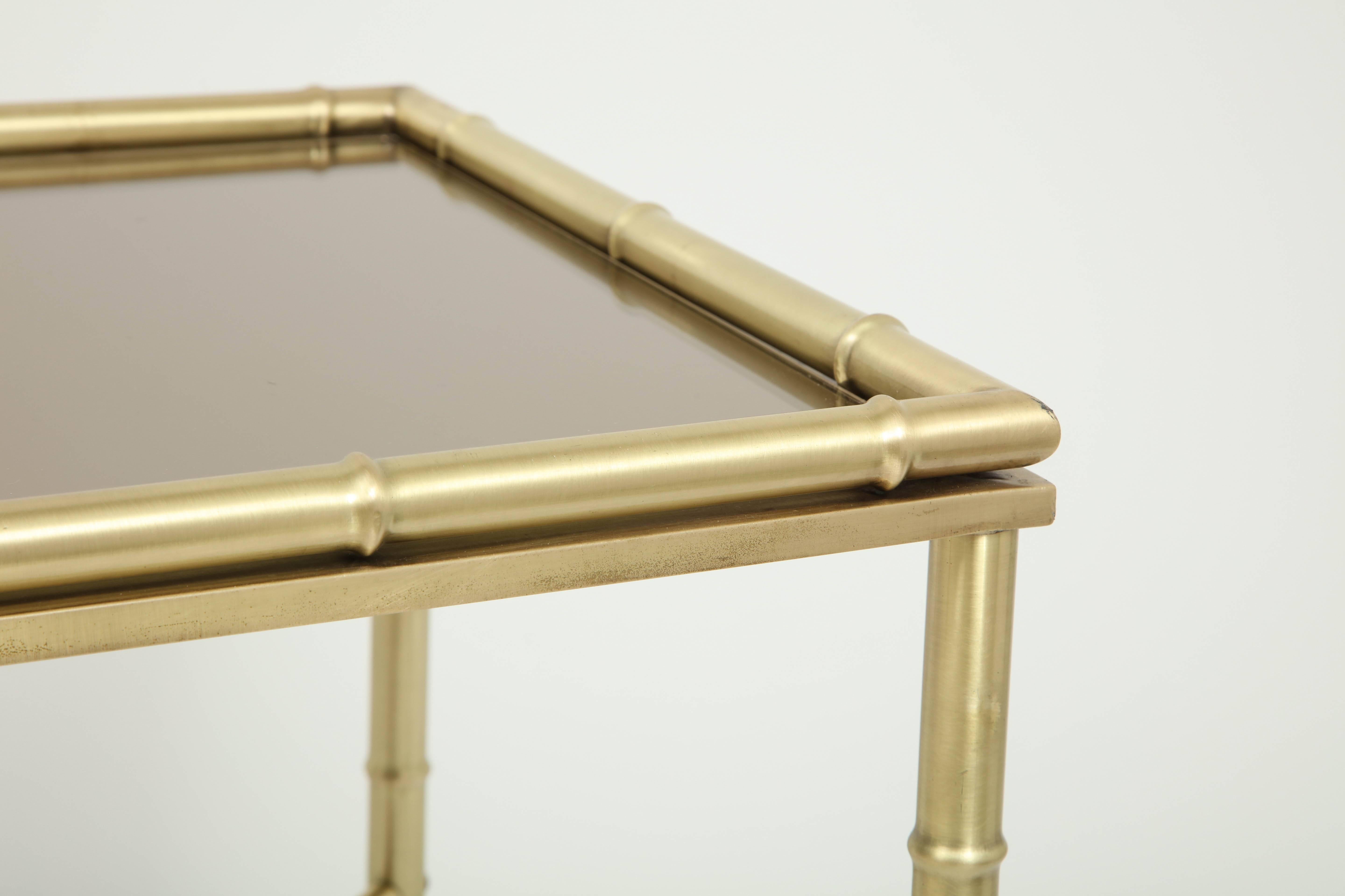 Bronzed Maison Jansen Attributed Brass Side Tables