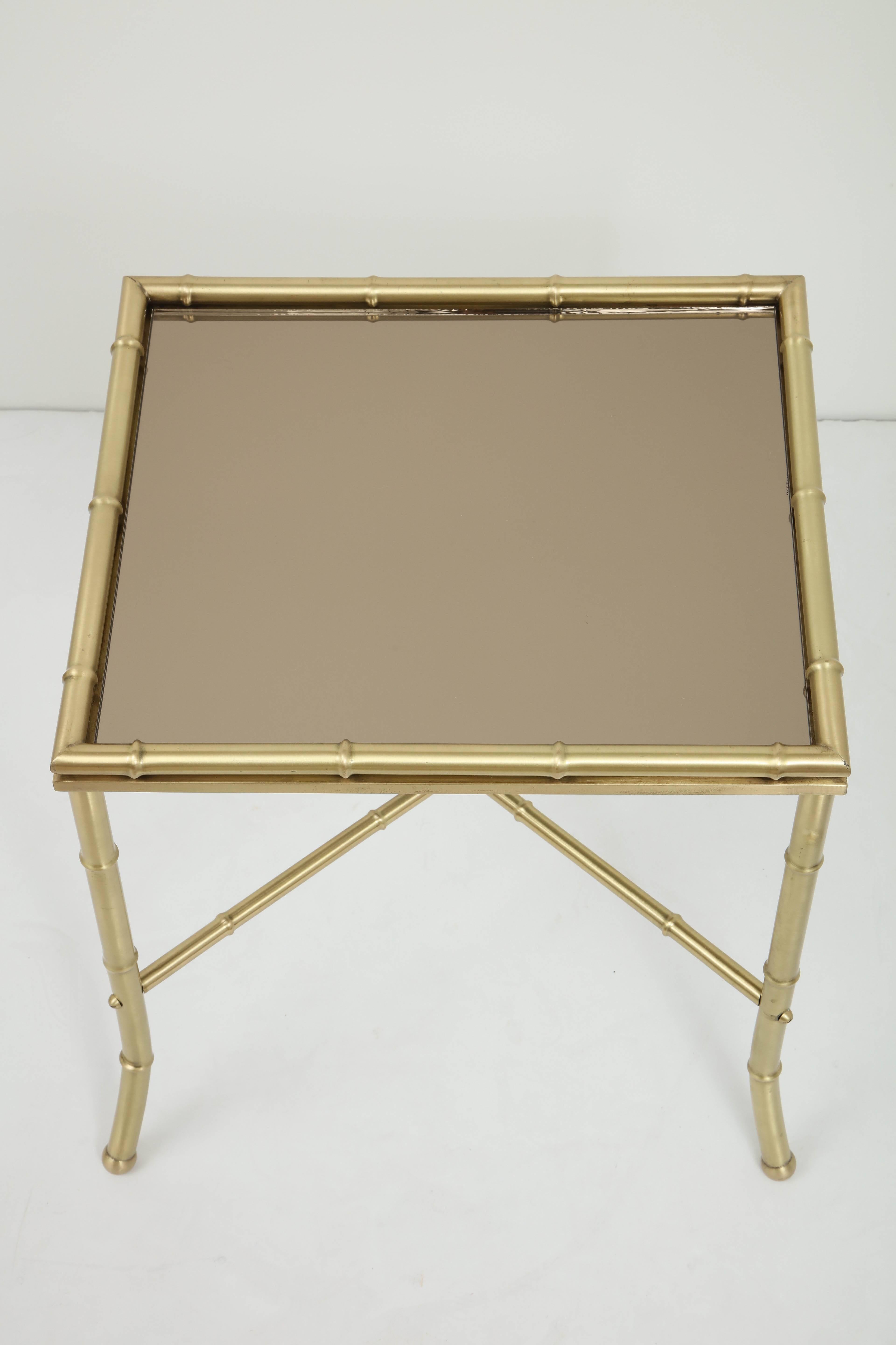 Maison Jansen Attributed Brass Side Tables In Excellent Condition In New York, NY