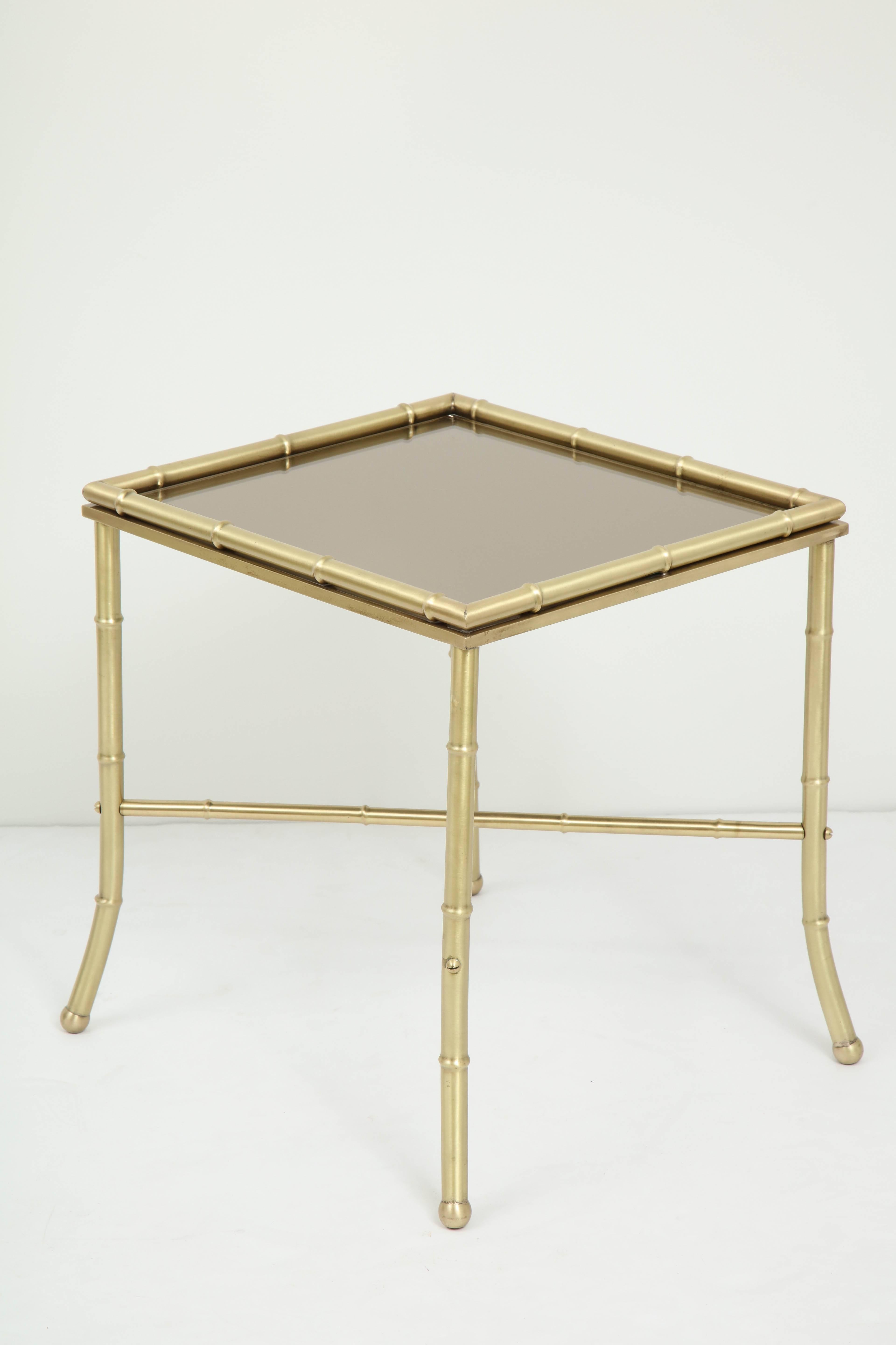 20th Century Maison Jansen Attributed Brass Side Tables
