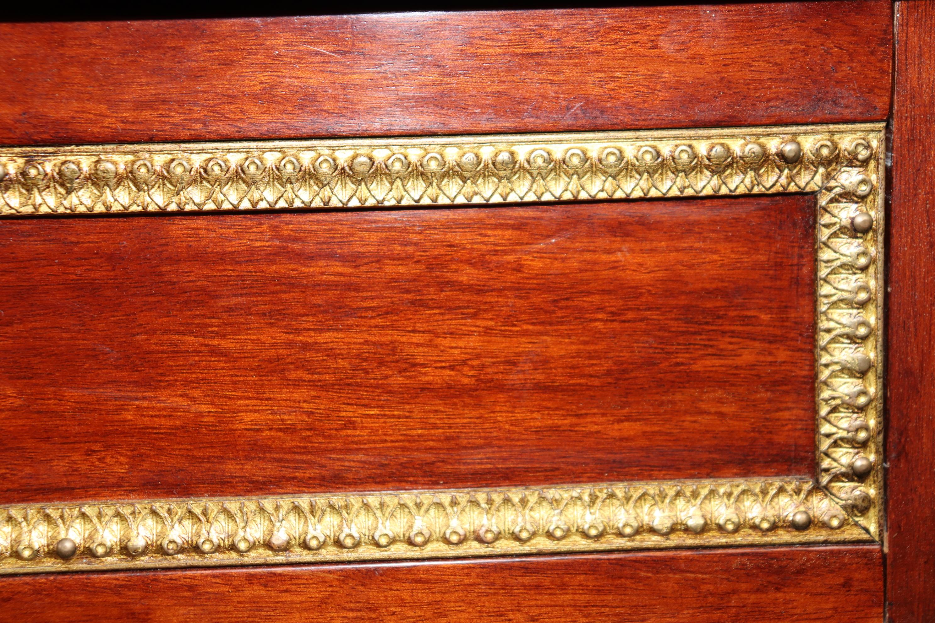 Maison Jansen Attributed Bronze Mahogany and Leather Top Game Table For Sale 5