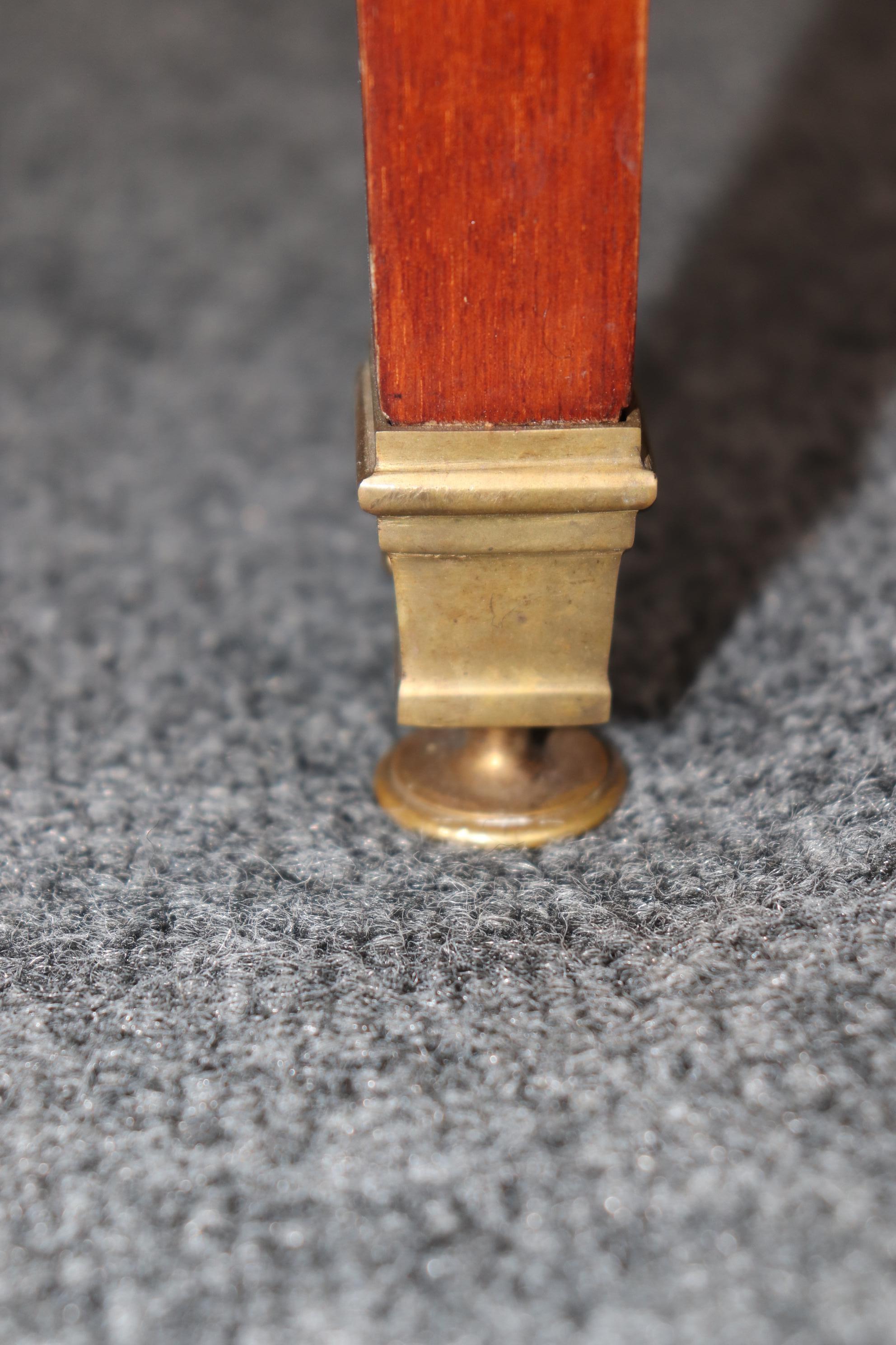 Maison Jansen Attributed Bronze Mahogany and Leather Top Game Table For Sale 7