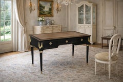 Maison Jansen Attributed Ebonized Leather Top Louis XVI Writing Desk