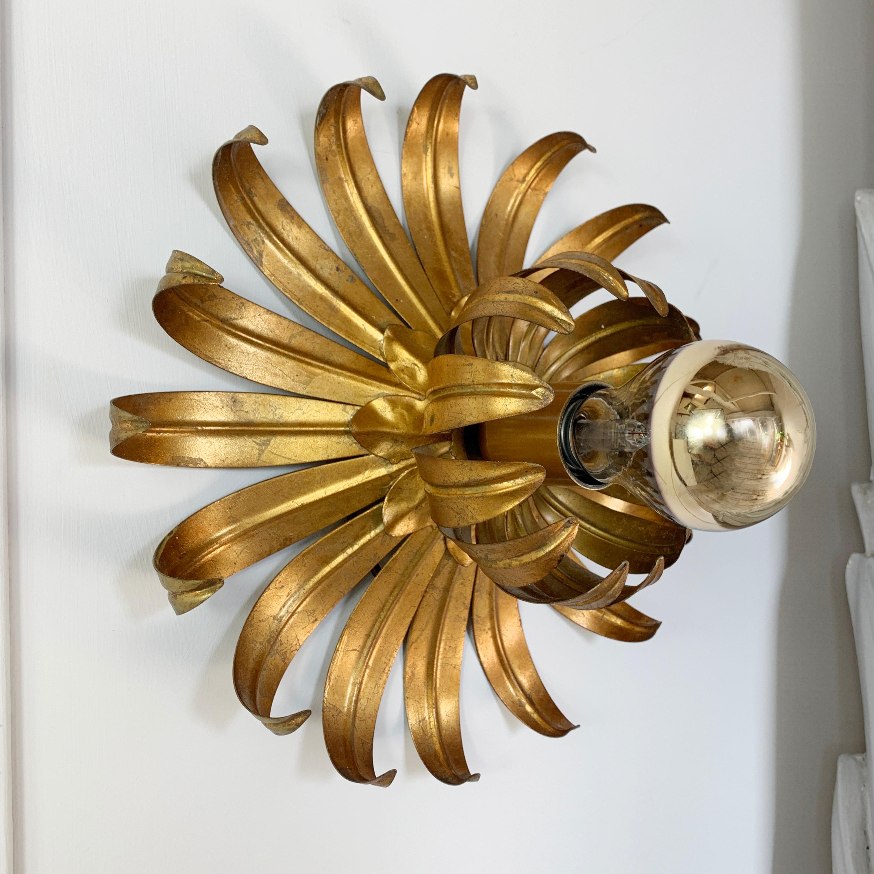 French Maison Jansen Attributed Flower Flush Light