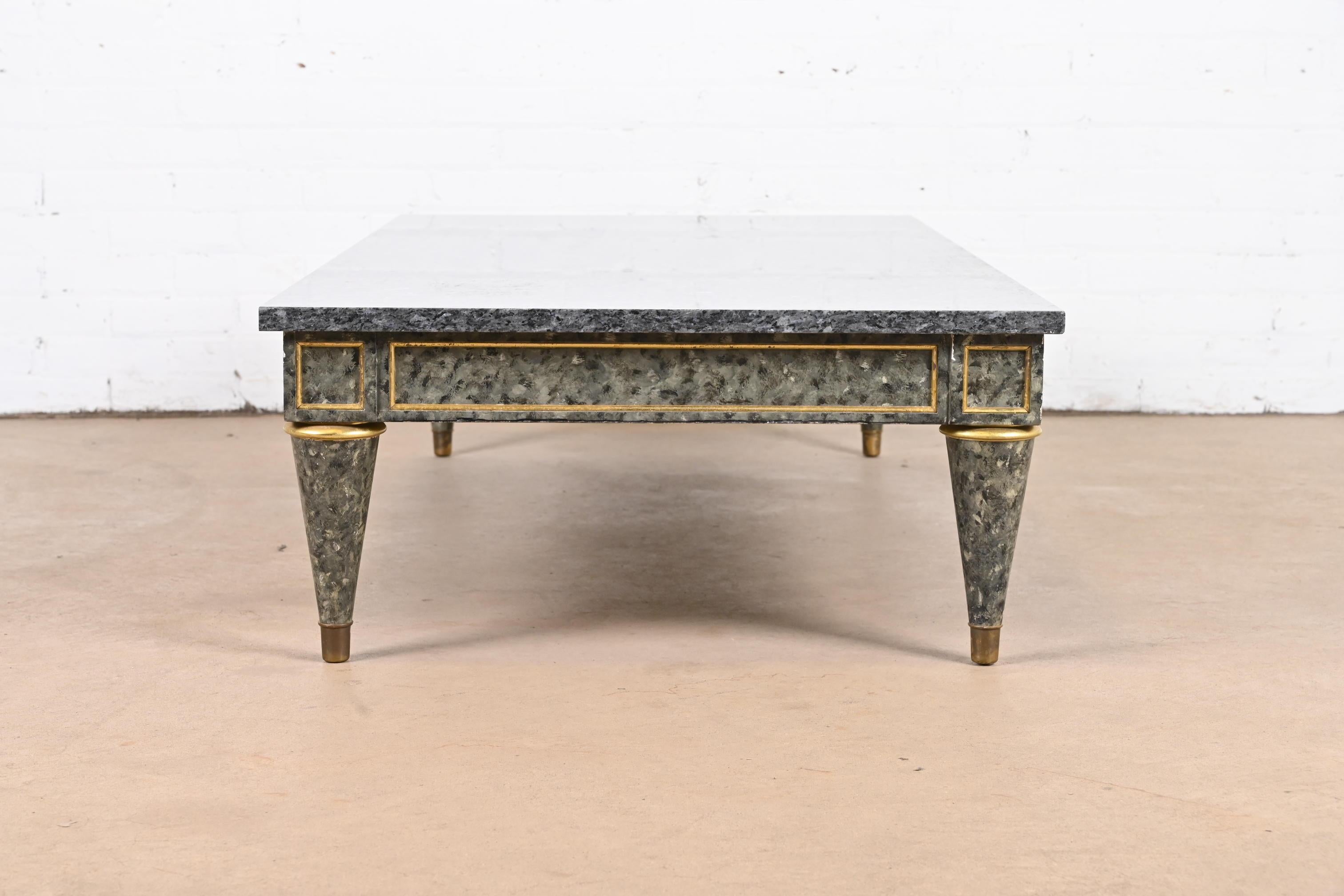 Maison Jansen Attributed French Regency Louis XVI Granite Top Coffee Table For Sale 7