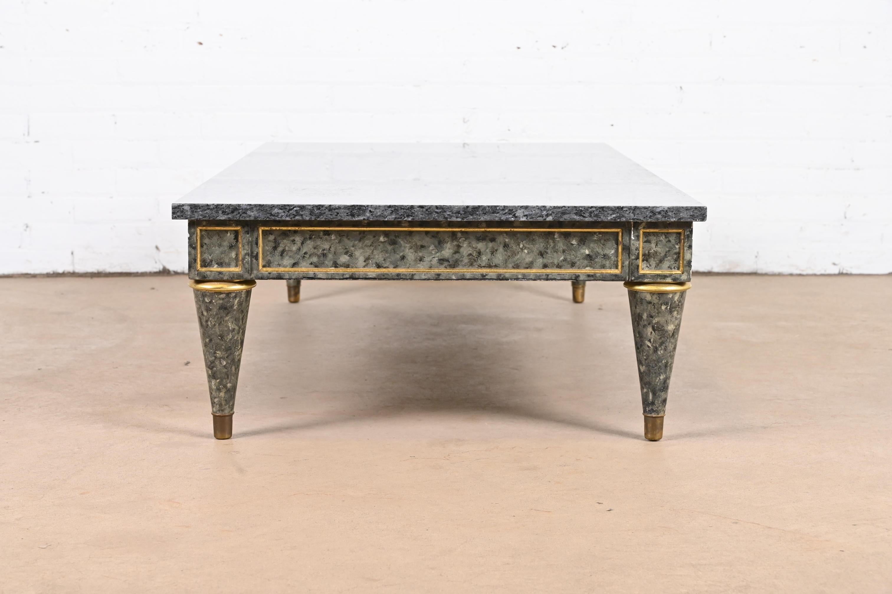 French Regency Louis XVI Style Granite Top Coffee Table For Sale 7