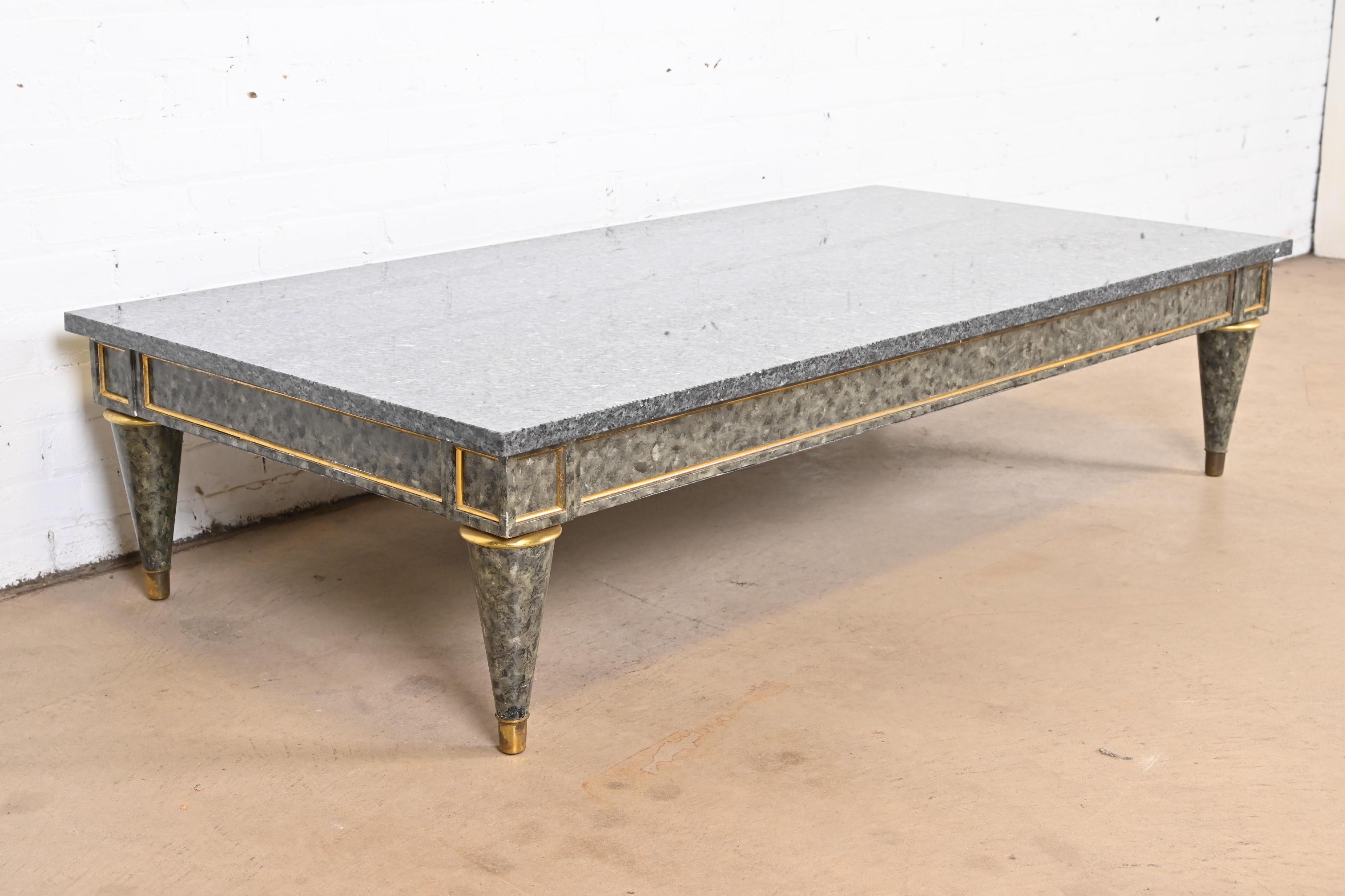 Maison Jansen Attributed French Regency Louis XVI Granite Top Coffee Table For Sale 3