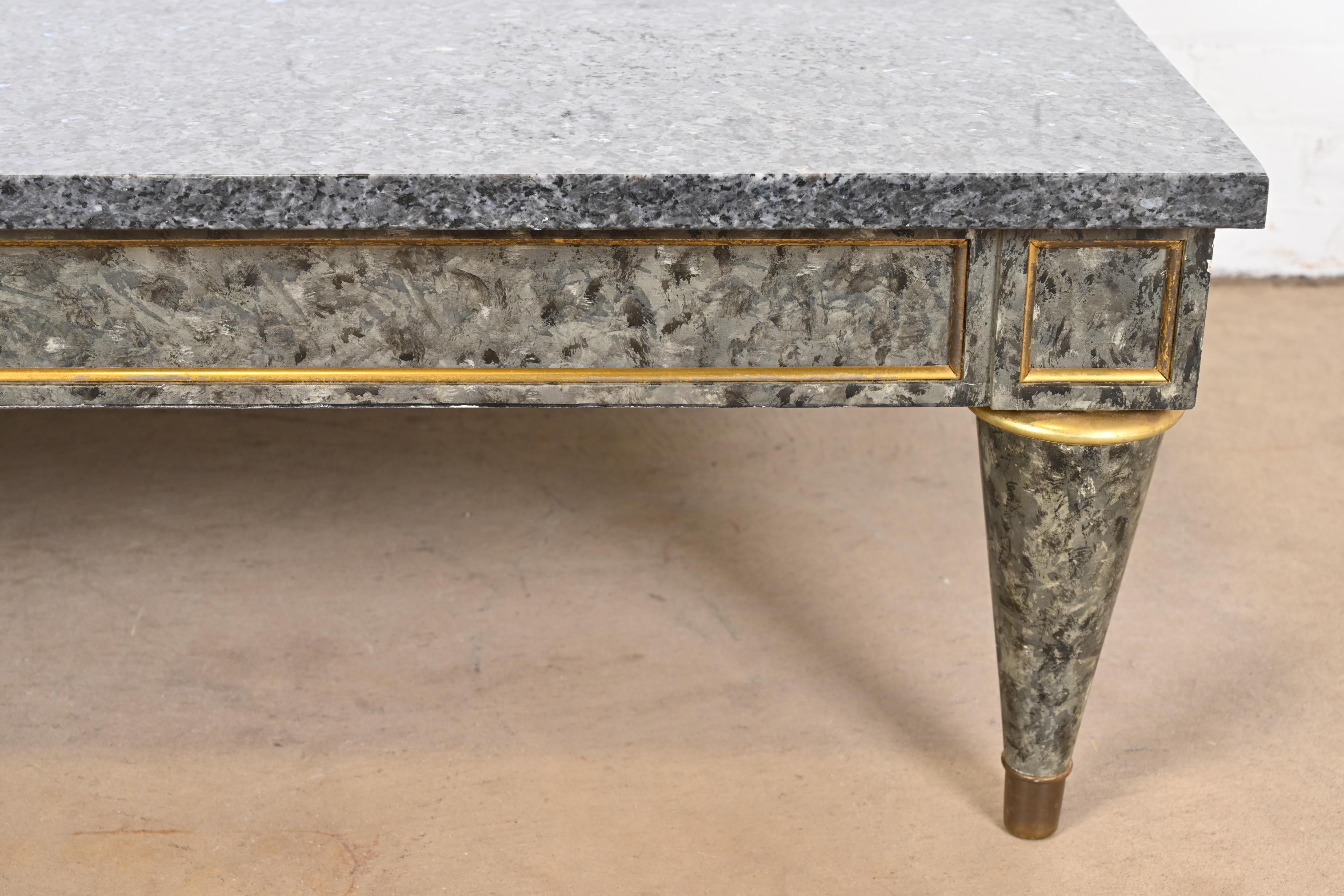 Maison Jansen Attributed French Regency Louis XVI Granite Top Coffee Table For Sale 5