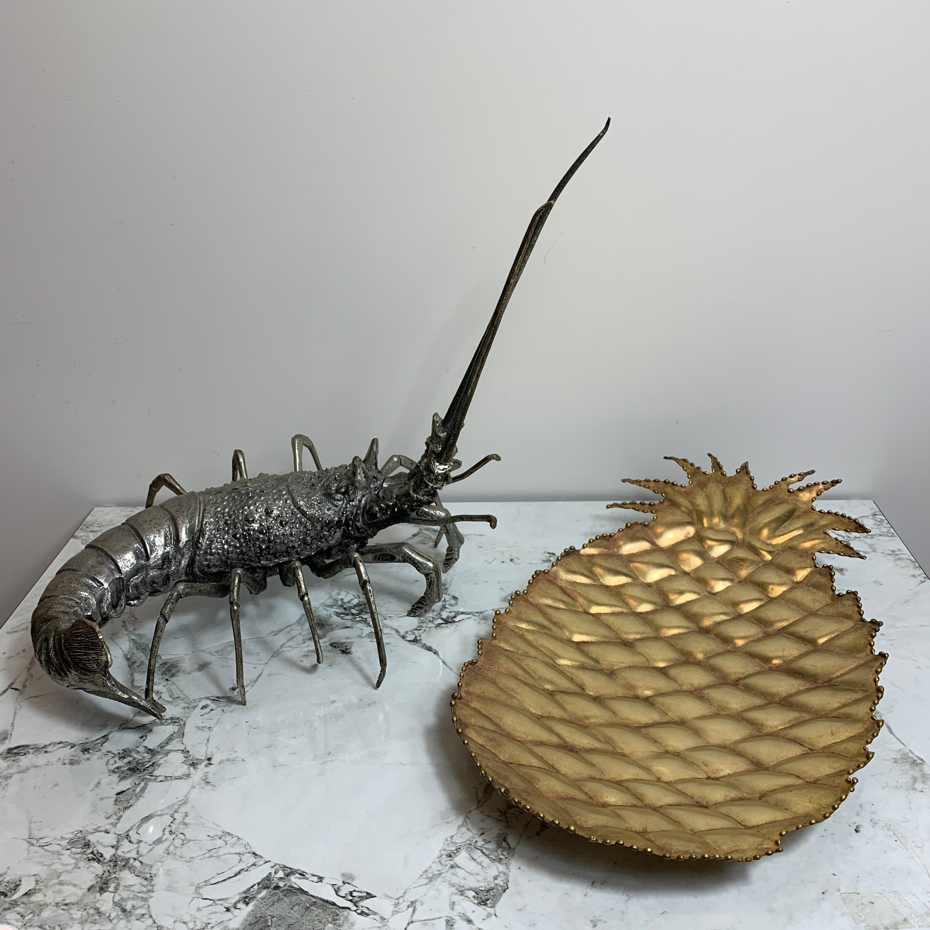 Maison Jansen Attributed Gold Pineapple Dish, 1970s For Sale 1