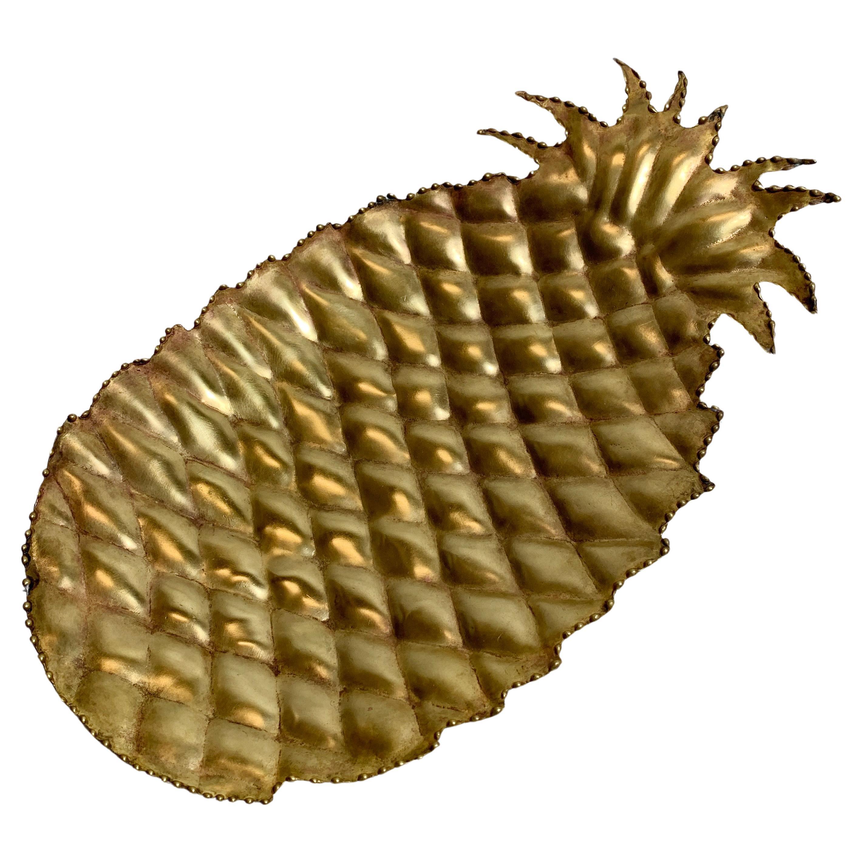 Maison Jansen Attributed Gold Pineapple Dish, 1970s For Sale