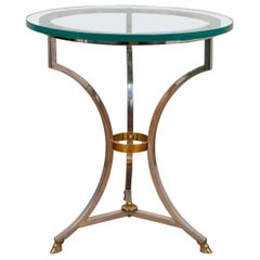 Maison Jansen Attributed Modern Brass and Chrome Cocktail Table Maison Jansen Attributed Modern Brass and Chrome Cocktail Table