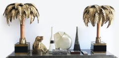 Maison Jansen Lampe de table Palmier en bambou France 1960s Set of 2