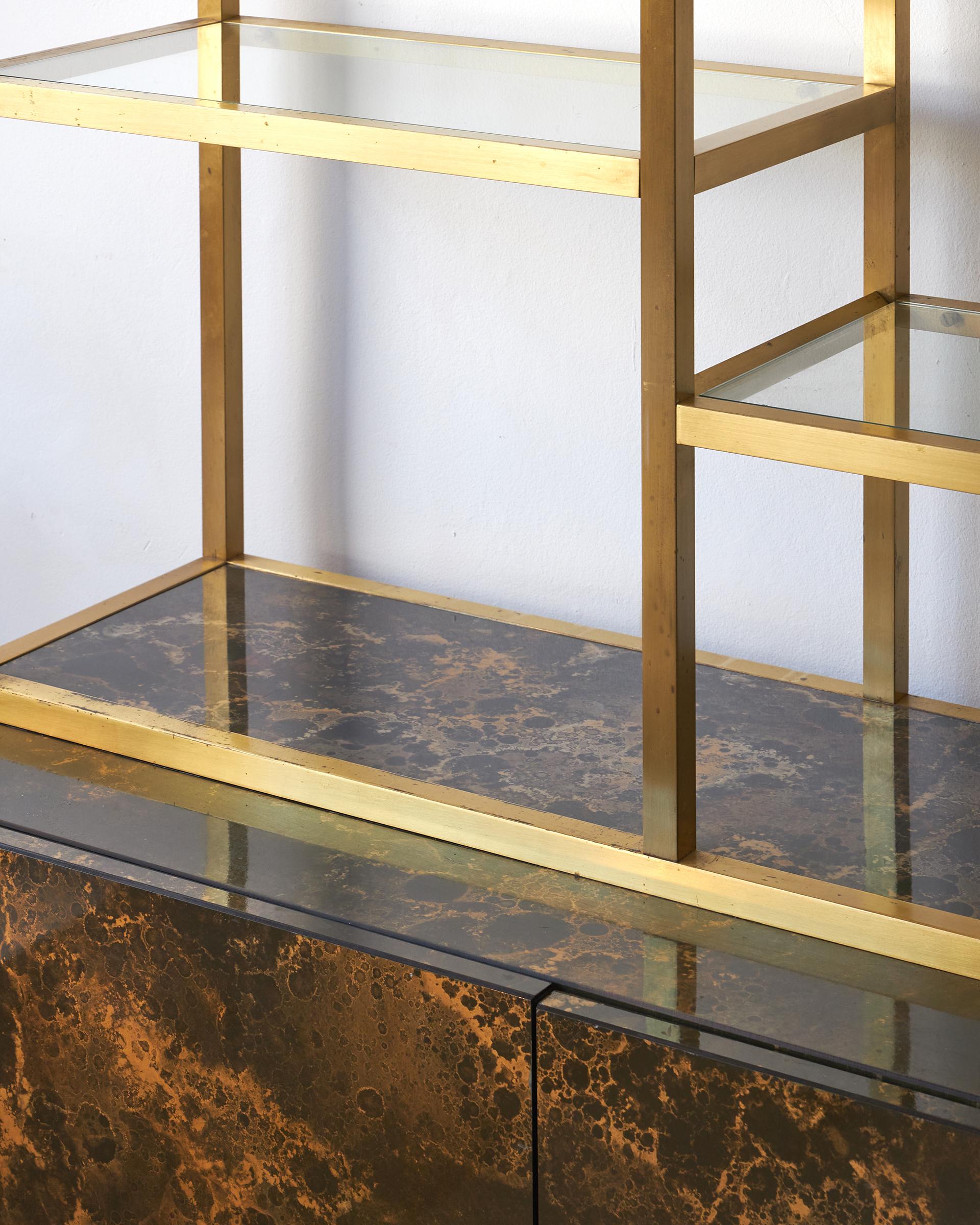 Brass Maison Jansen Bespoke Display Cabinet, Paris, circa 1970s