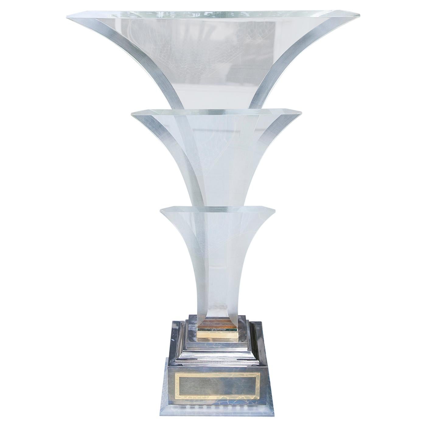 Hollywood Regency Style Lucite Fontaine Table Lamp
