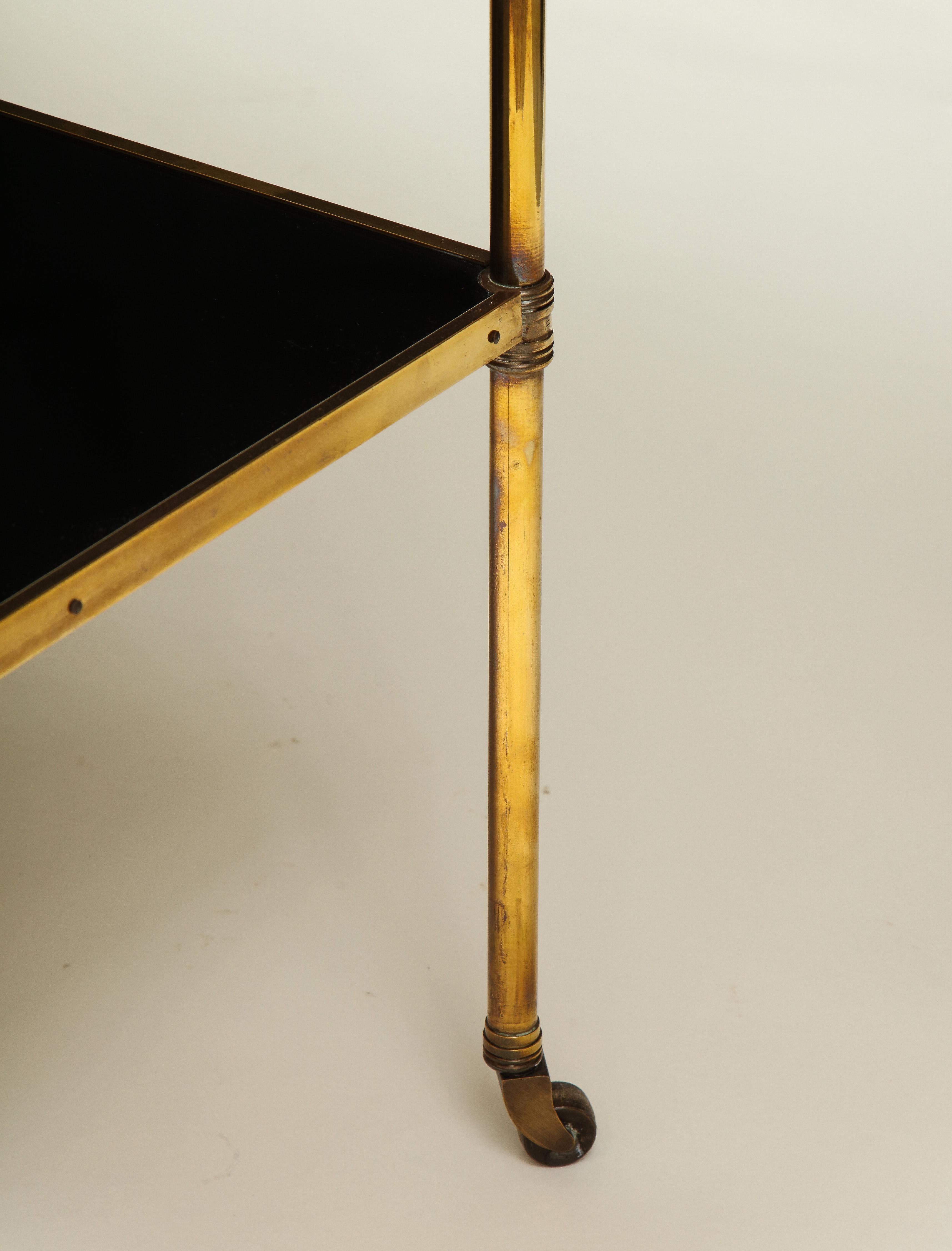 Maison Jansen Black Glass and Gilt-Brass Étagère 2