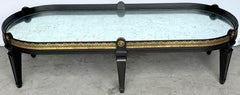 Maison Jansen Black Lacquer, Bronze & Mirror Surtout de Table Coffee Table