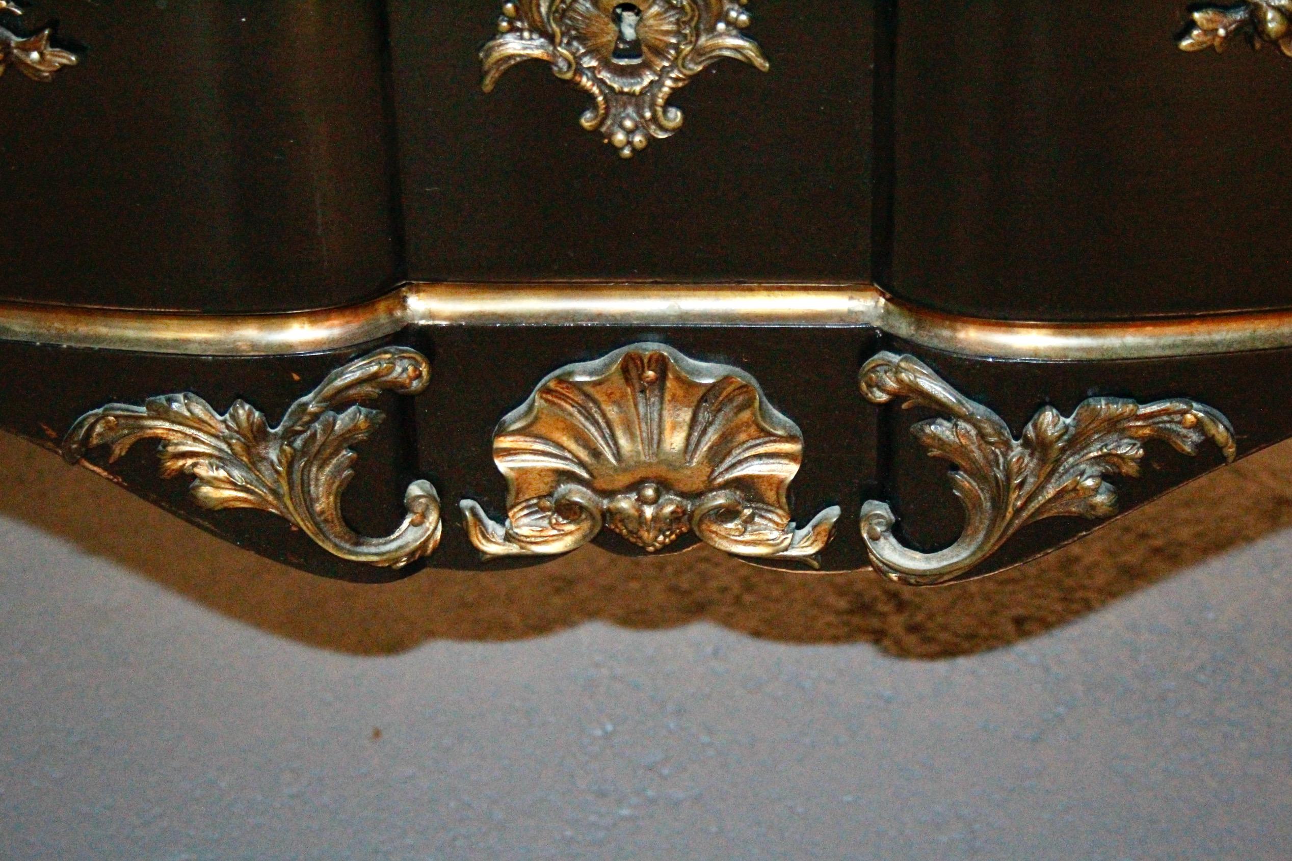 Maison Jansen Black Lacquered Commode For Sale 7