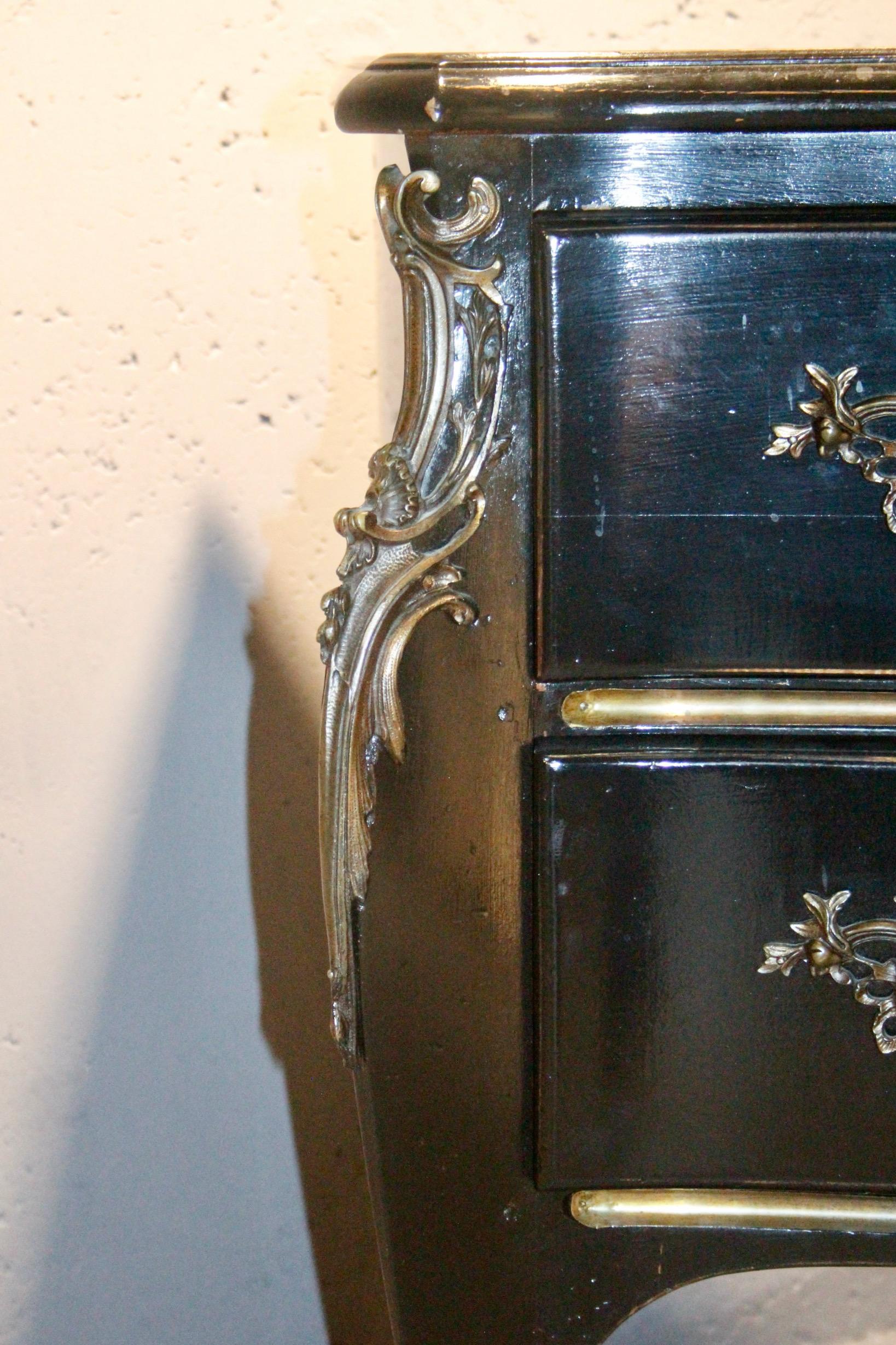 Maison Jansen Black Lacquered Commode For Sale 1