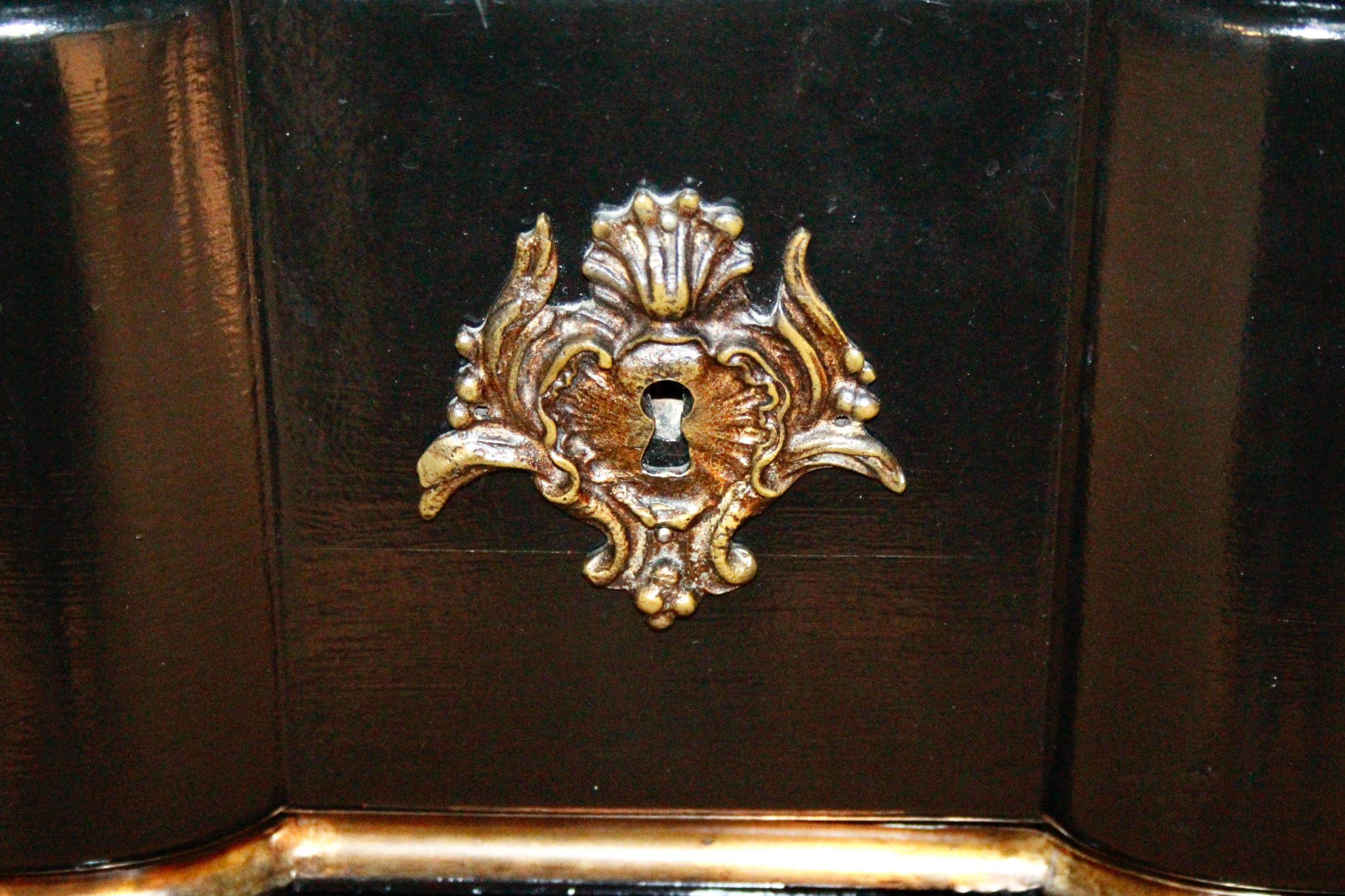 Maison Jansen Black Lacquered Commode For Sale 2