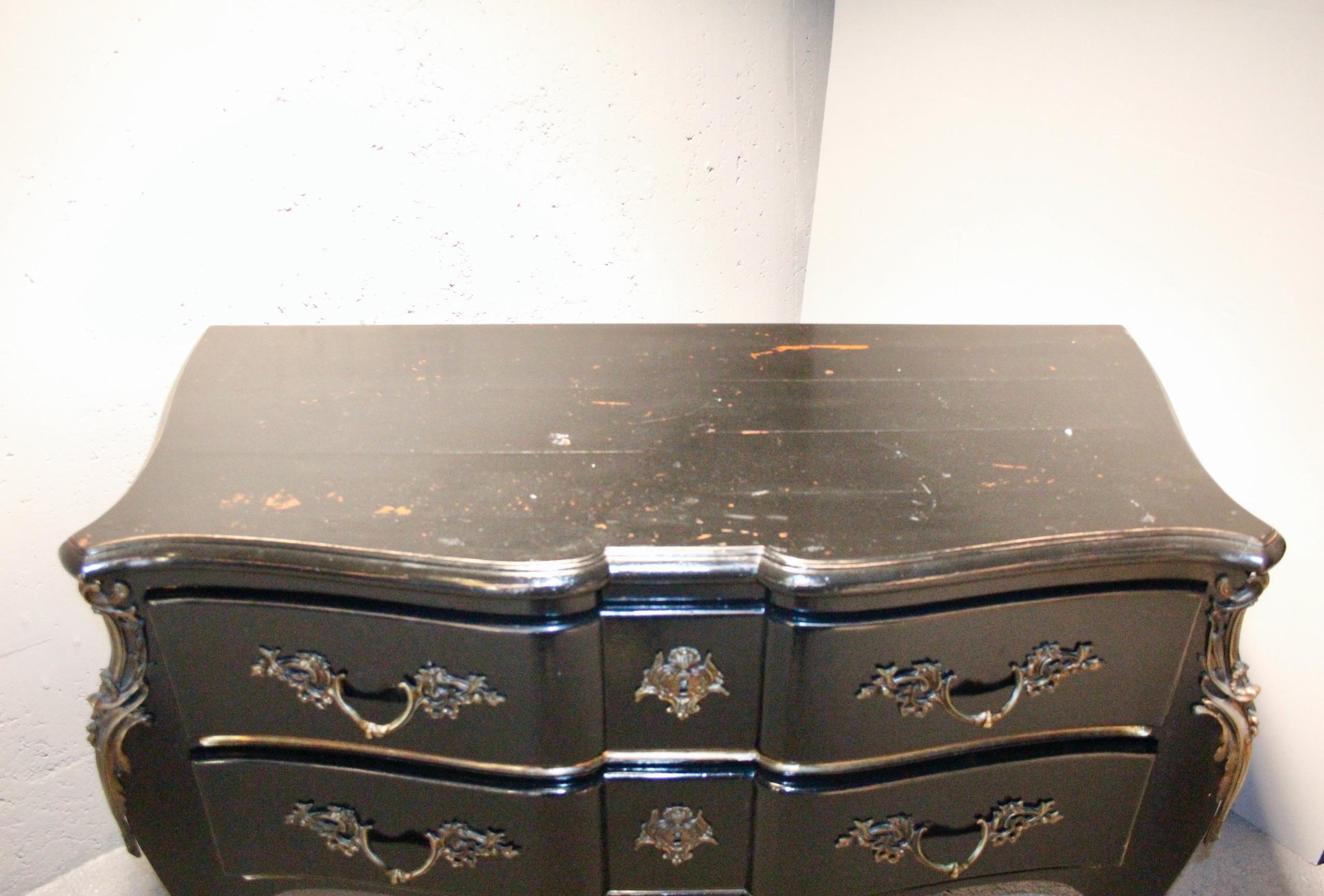 Maison Jansen Black Lacquered Commode For Sale 4