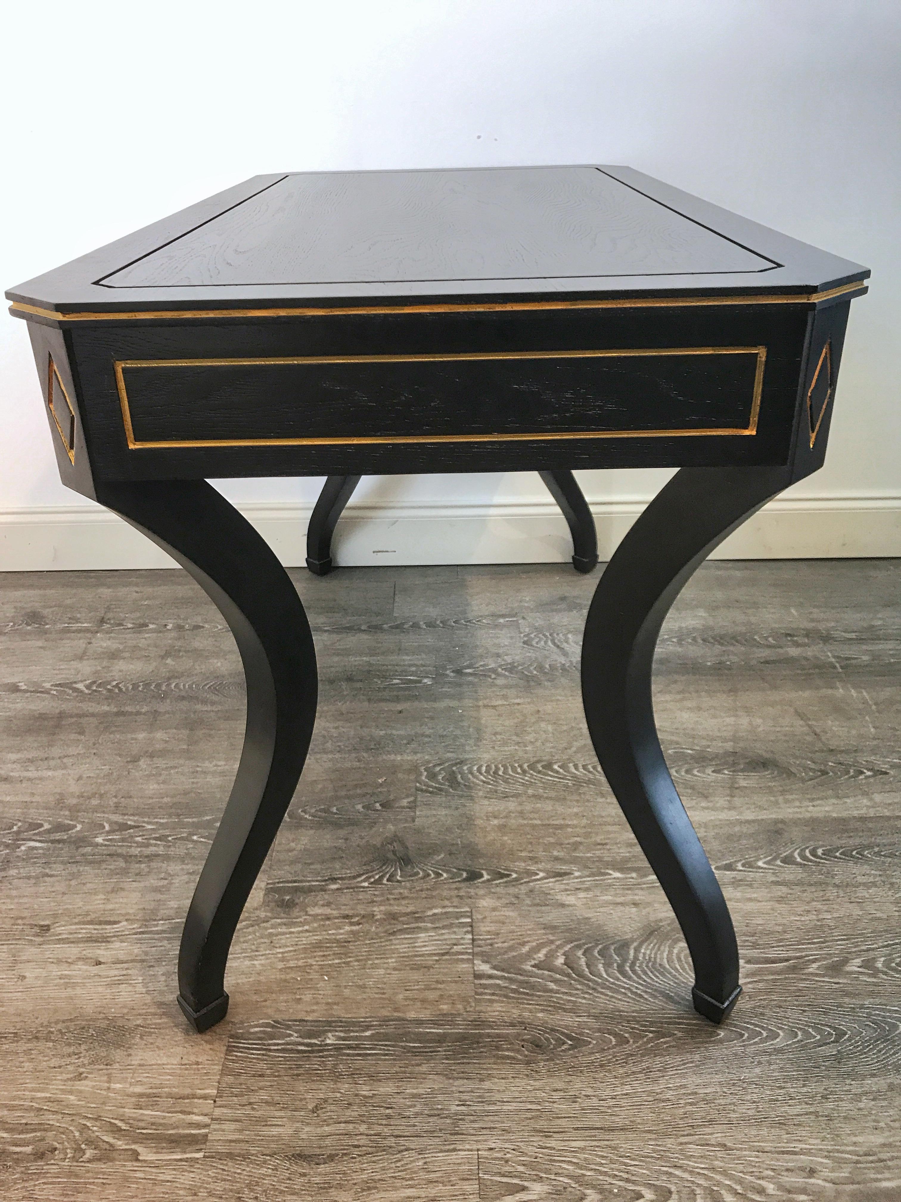 20th Century Maison Jansen Black Lacquered Writing Desk