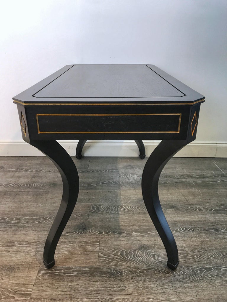 Maison Jansen Black Lacquered Writing Desk at 1stDibs