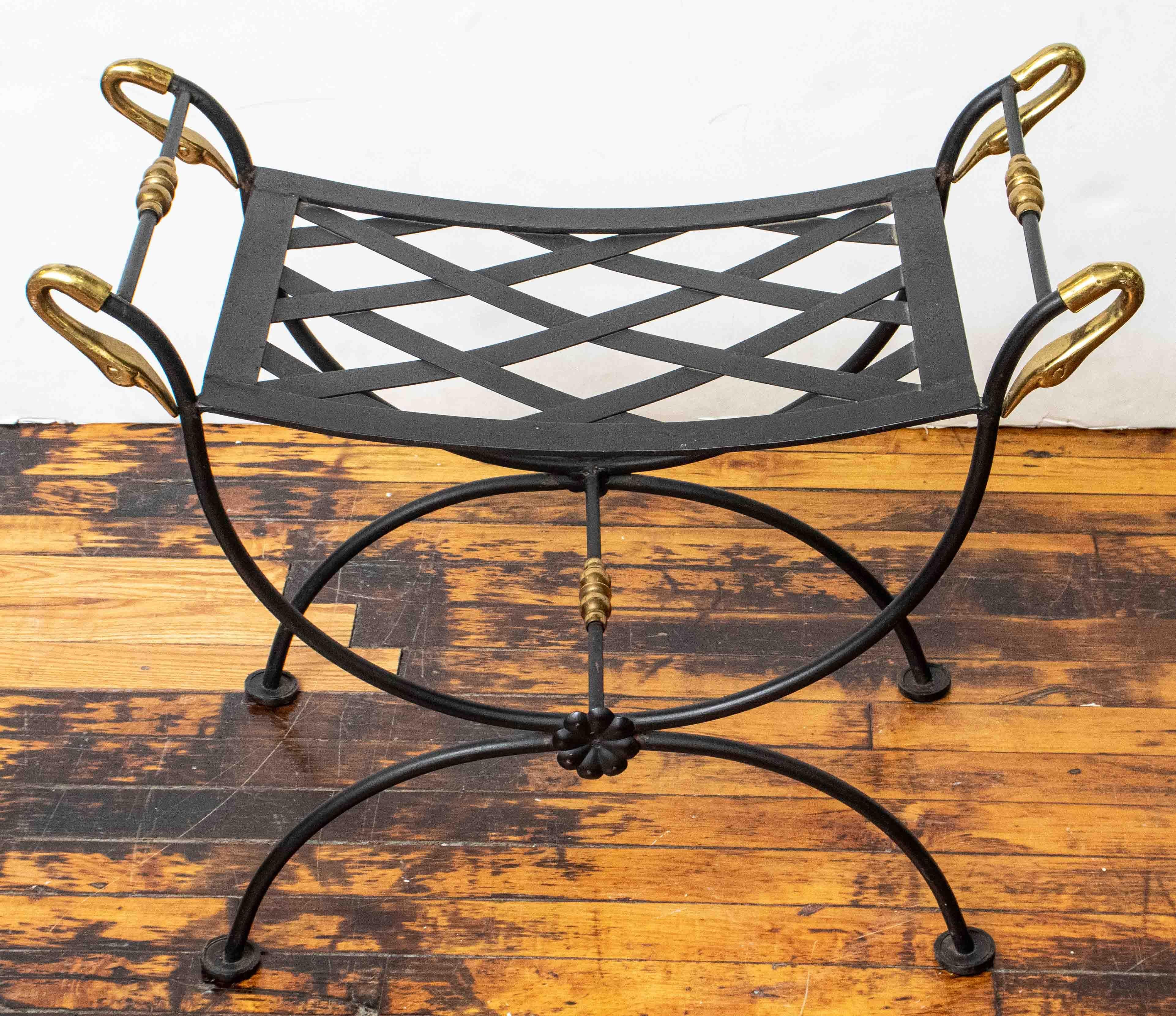 Maison Jansen Black Metal Bench with Zebra Upholstery  7