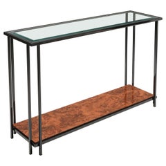 Maison Jansen Black Metal Two-Tier Console Table, 1980s