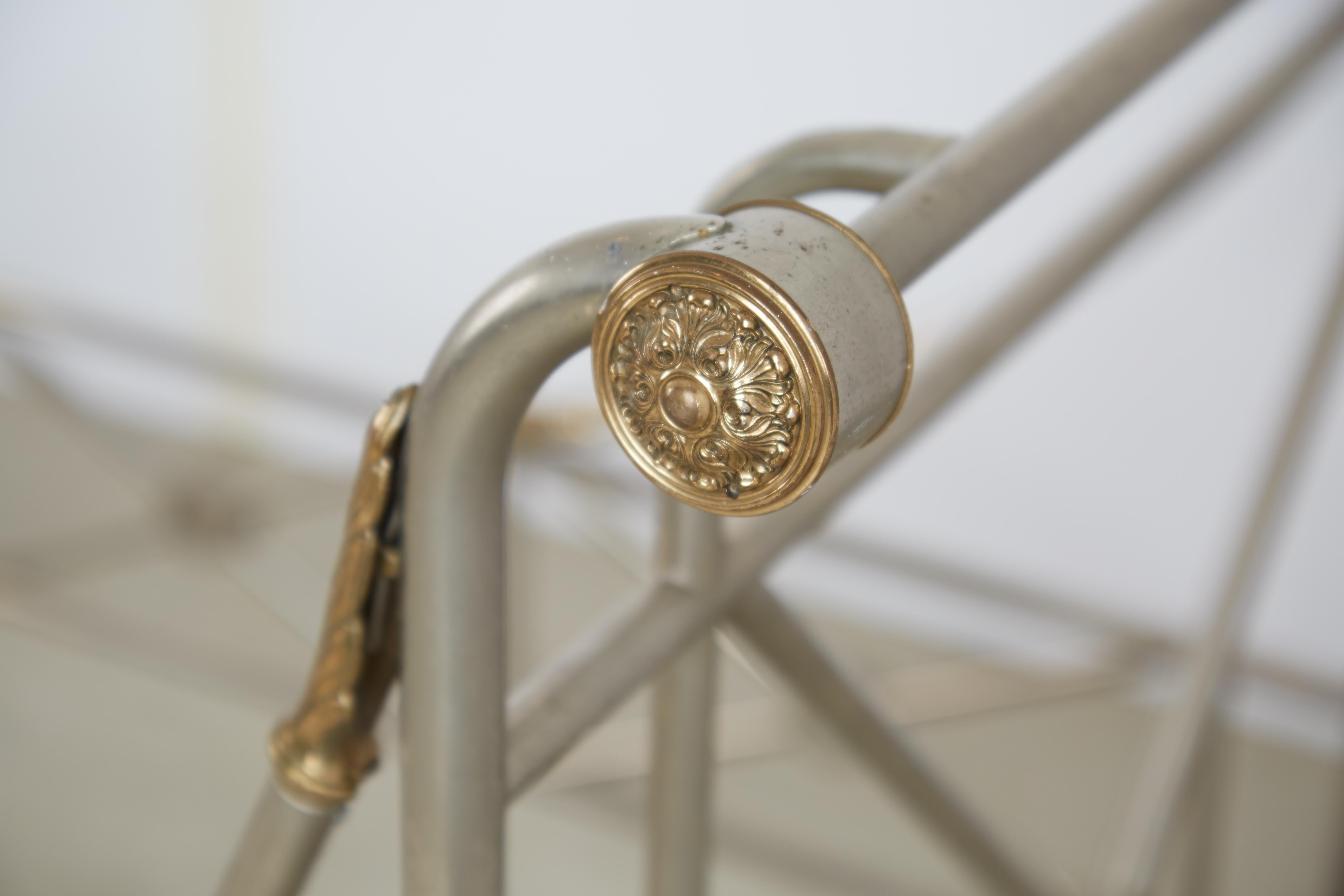 Maison Jansen Brass and Brushed Nickel Daybed, circa 1960s, Italy 8