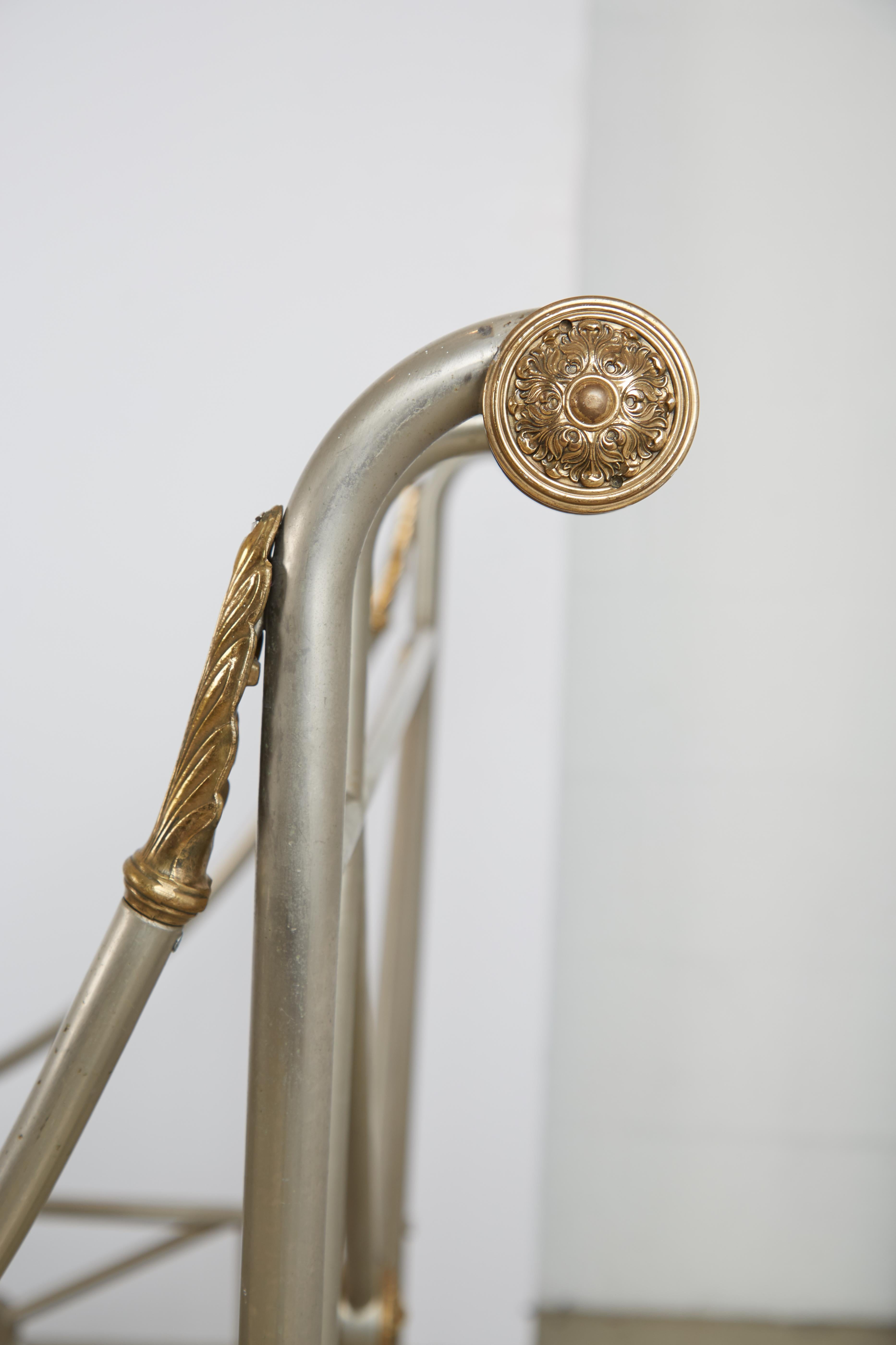 Maison Jansen Brass and Brushed Nickel Daybed, circa 1960s, Italy 9