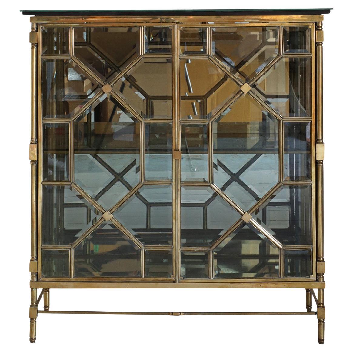 Maison Jansen Brass and Glass Cabinet