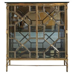 Vintage Maison Jansen Brass and Glass Cabinet