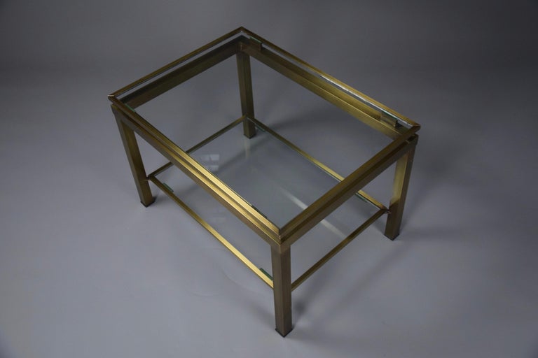 Maison Jansen Brass and Glass Hollywood Regency Coffee / Side Table For Sale 8