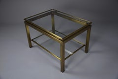 Maison Jansen Brass and Glass Hollywood Regency Coffee / Side Table